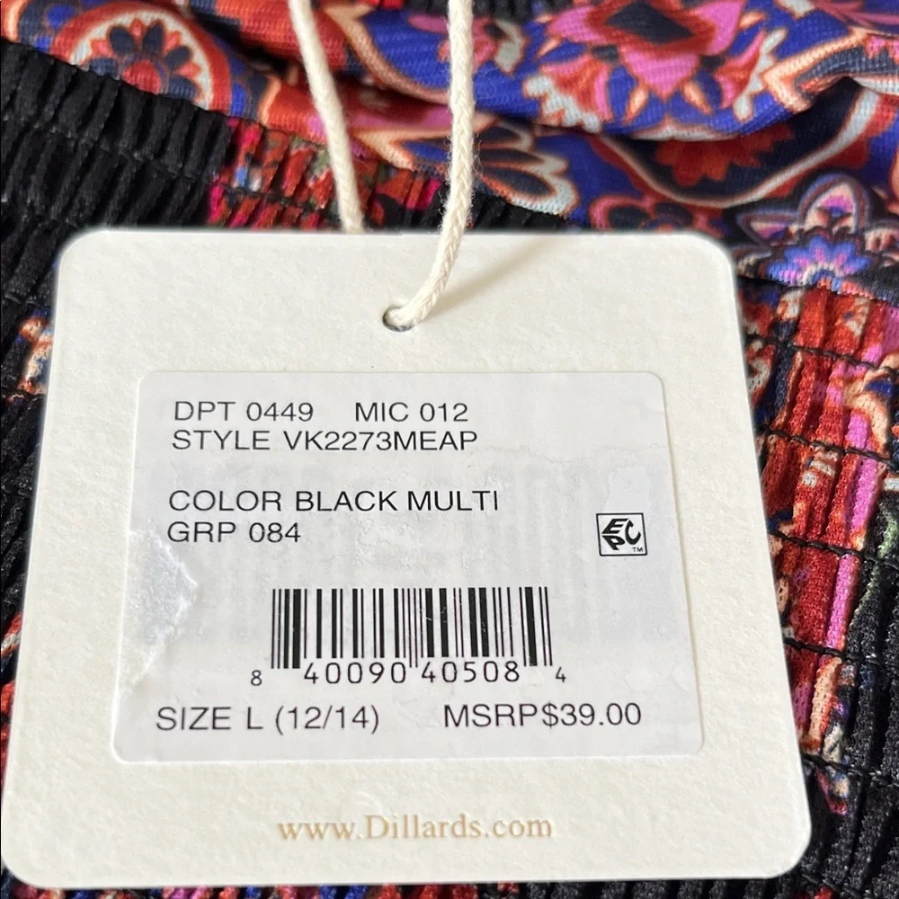 Chelsea & Violet Black Floral Smocked Peplum Blouse